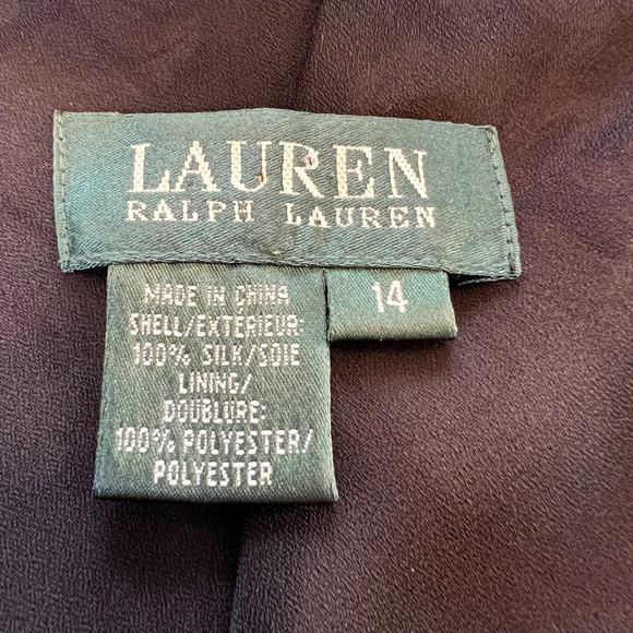 Lauren Ralph Lauren Vintage Antique Floral Silk Ruffle Dress - Picture 9 of 12